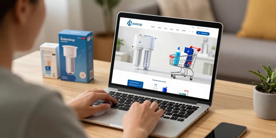 Waterdrop Spin Down Sediment Filter showcased in an online shopping review, ideal for e-commerce platforms and buyer's guides.