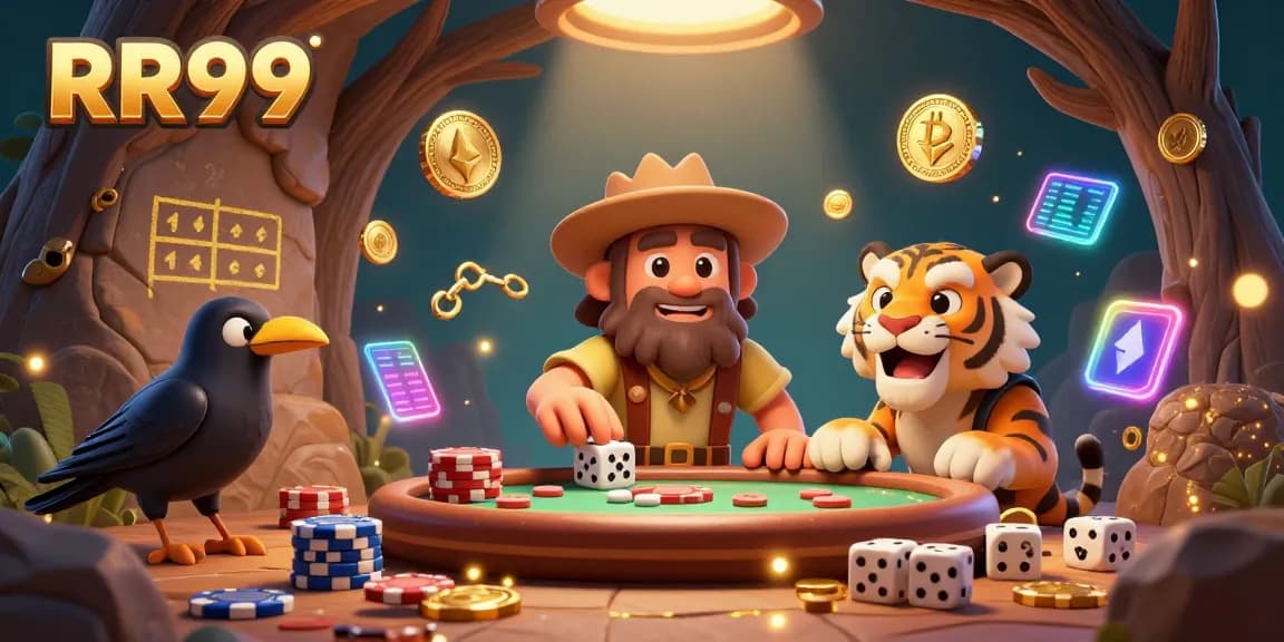 Engage with the exciting RR99 casino adventure featuring a caveman duo and sabertooth tiger.