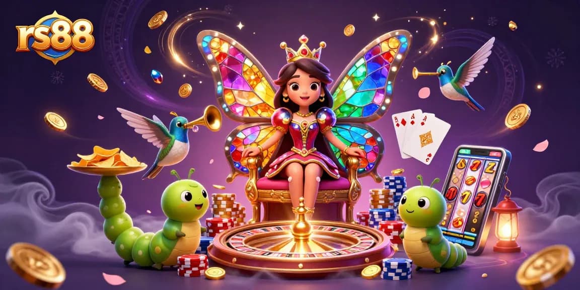 Experience the thrill of rs88 gaming with colorful casino elements, including spinning roulette and vibrant chips.