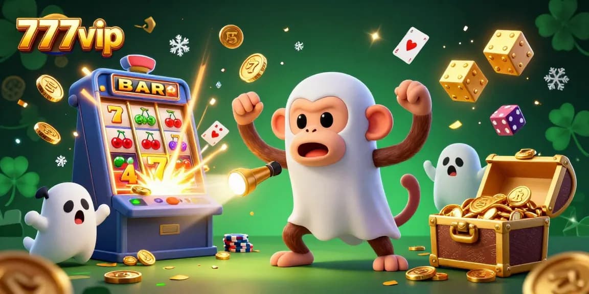 Experience thrilling entertainment at 777vip with a vibrant casino scene, showcasing games and rewards.