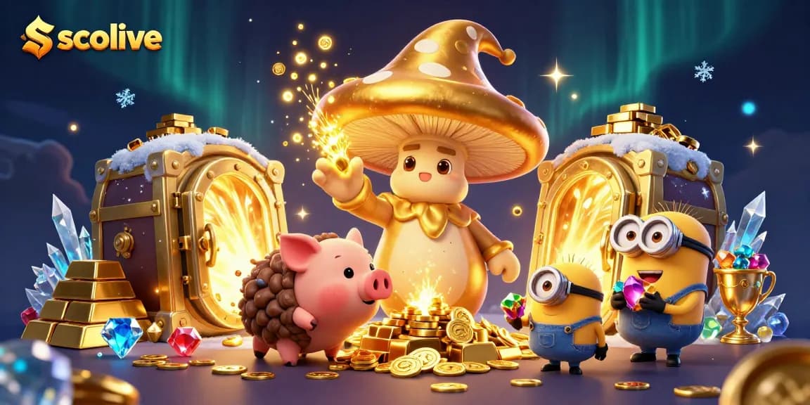 Socolive engages players with a dynamic gambling scene featuring golden treasures and wizardry magic.