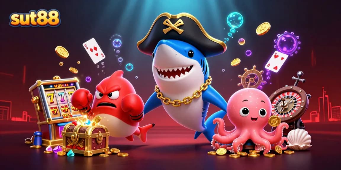 Engage with sut88's exciting world of slots and casino action featuring vibrant characters and dynamic scenery.