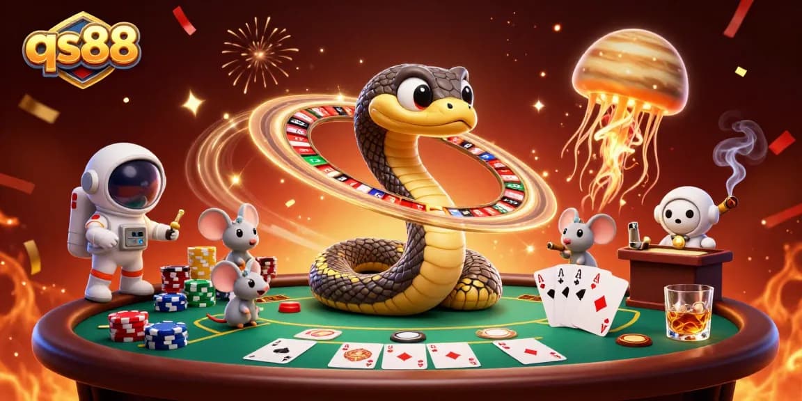 Experience cosmic betting with qs88 as mice place bets on a roulette wheel crafted from Saturn's rings.