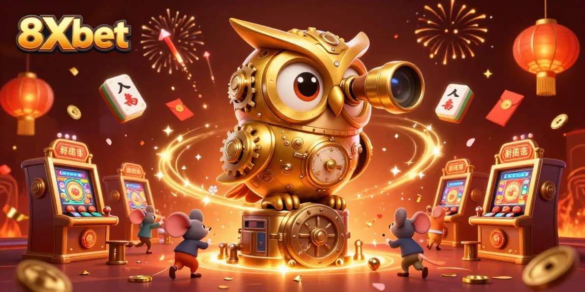 Experience thrilling gameplay with 8Xbet featuring a colorful casino scene of winnings.