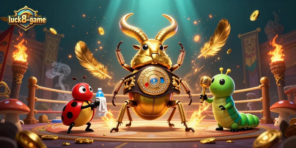 Experience the thrill of luck8-game with vibrant graphics featuring a golden stag beetle champion.