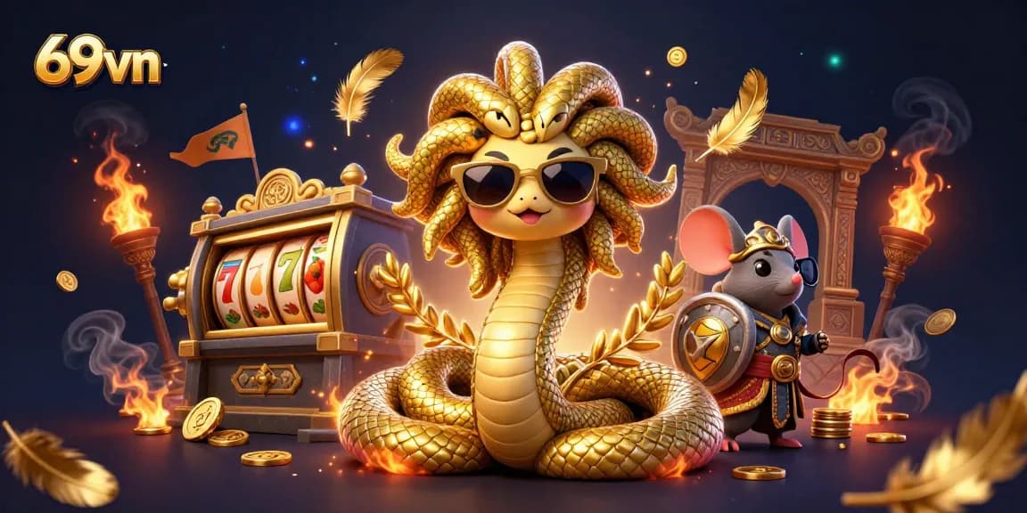 Spin the reels of excitement with 69vn's engaging casino games, featuring captivating characters and vibrant graphics.