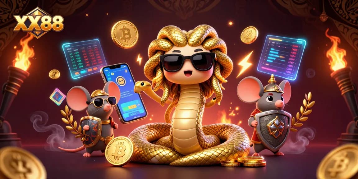 Engage in thrilling gameplay at XX88 with vibrant golden characters in a dynamic online casino setting.