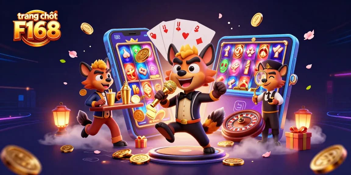 Experience the thrill of gameplay with trang chủ F168 in this vibrant 3D casino illustration.