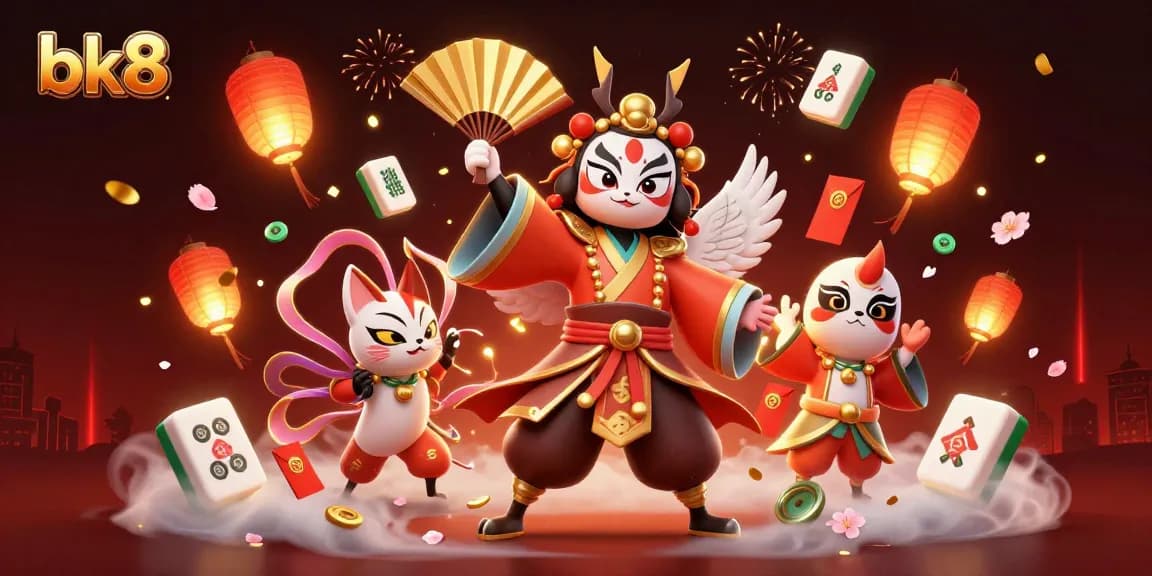Spin and win with bk8's lively casino-themed illustration featuring vibrant characters and elements.