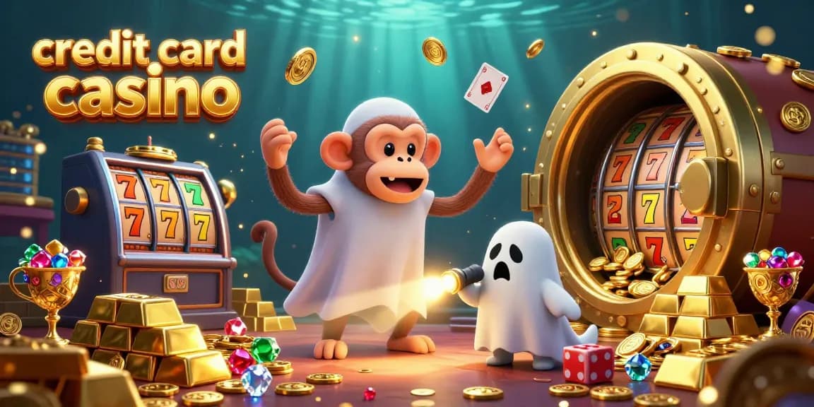 Experience the excitement of a credit card casino with golden juggled treasures and playful characters.