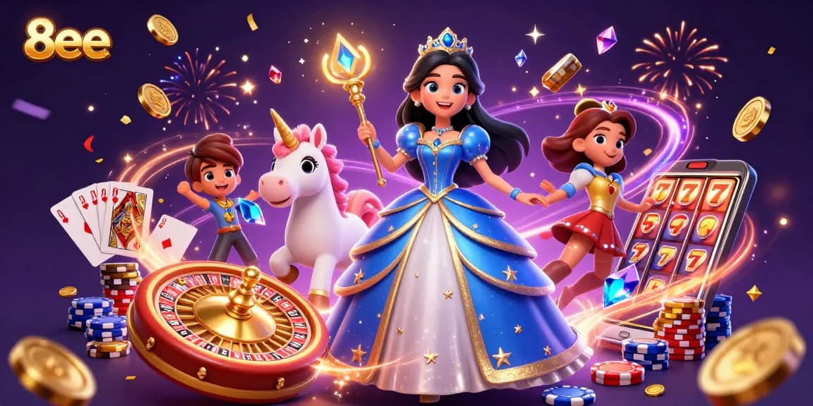Play and win big at 8eee casino featuring a magical scene of excitement with vibrant visuals.