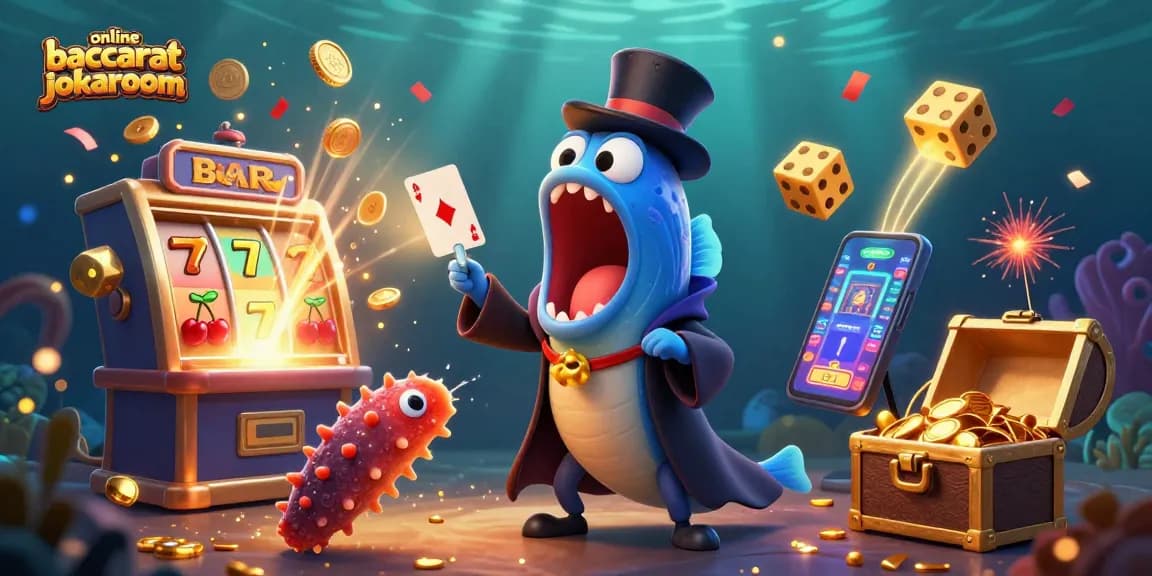 Experience magical card tricks with online baccarat jokaroom in a vibrant underwater casino scene.