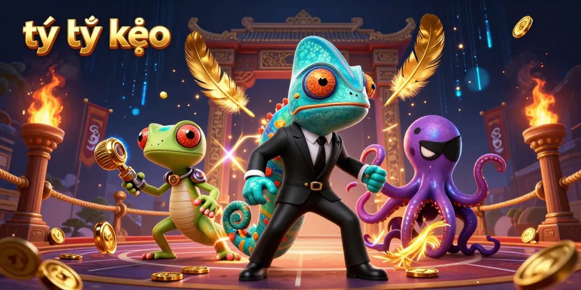 Experience the latest tỷ lệ kèo with a vibrant illustration featuring dynamic characters in a betting arena.