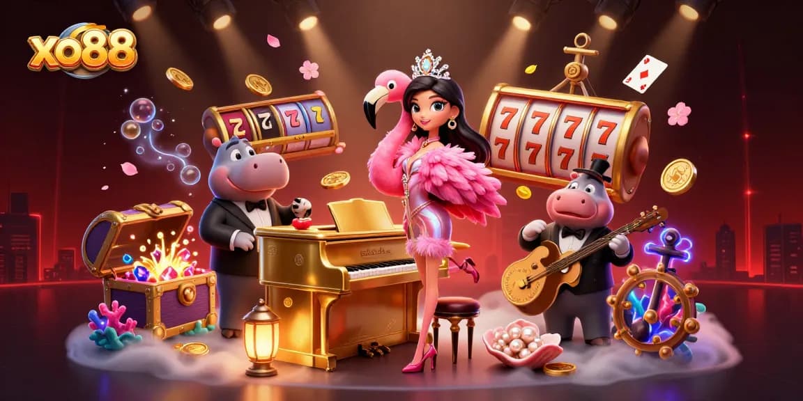 Experience the vibrant excitement of xo88 with casino characters and dynamic gambling elements.