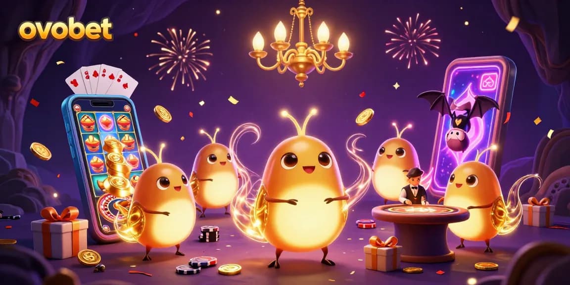 Menangkan permainan slot di ovobet dengan suasana kasino yang memukau oleh glowworms yang bercahaya.