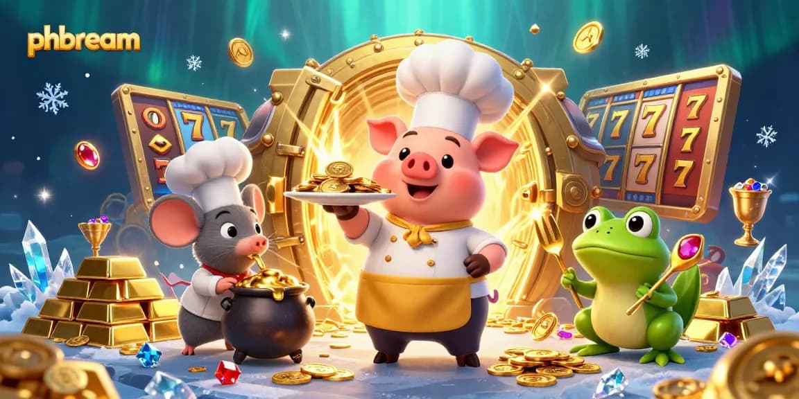Experience winning moments at Phdream with gold coins, jackpots, and cheerful casino characters.
