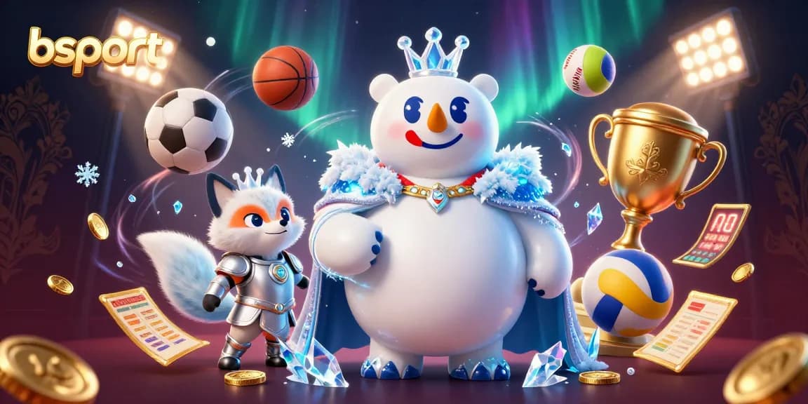 Join the action at bsport with a polar bear king and a silver fox amidst sports betting excitement.
