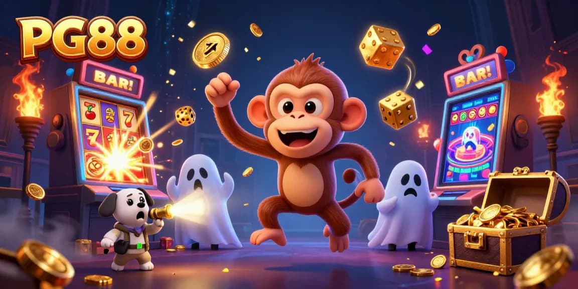 Engage with PG88's vibrant casino atmosphere featuring exciting games and a mischievous poltergeist.