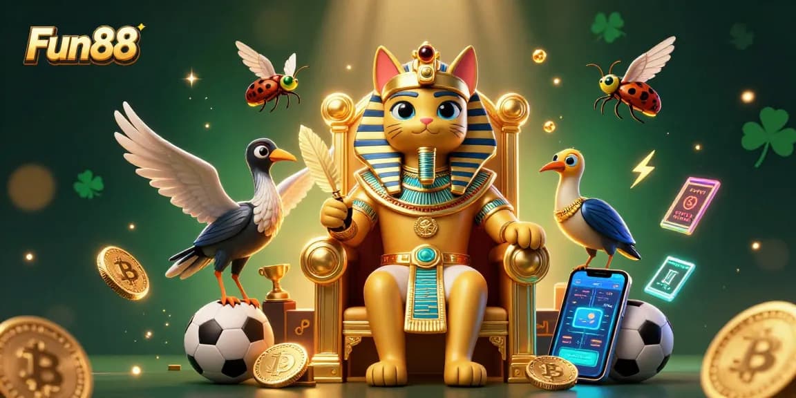 Fun88 engages players with dynamic sports betting elements in a vibrant casino scene.
