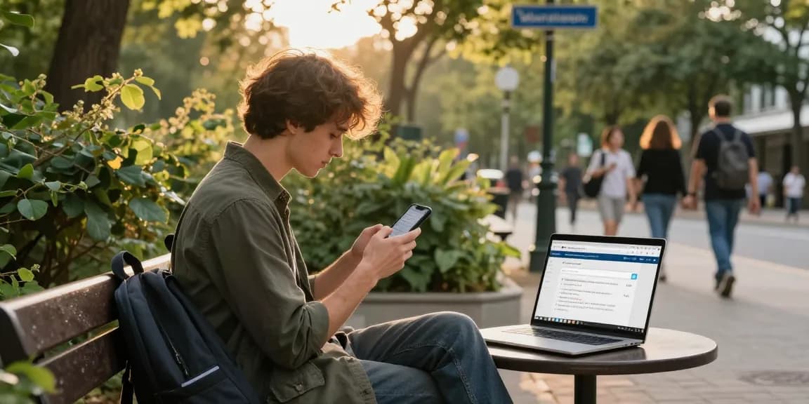 Discover who called me UK while using the phone lookup tool in a park setting.