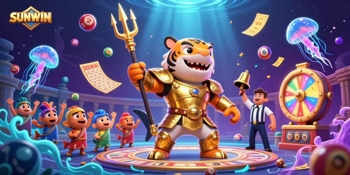 SUNWIN invites thrilling bets in an underwater colosseum with a fierce shark and gaming excitement.