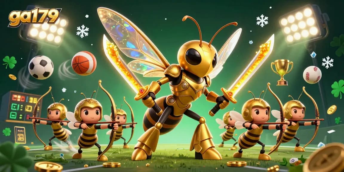 Elevate your gaming with ga179's dynamic sports betting scene showcasing a samurai hornet.