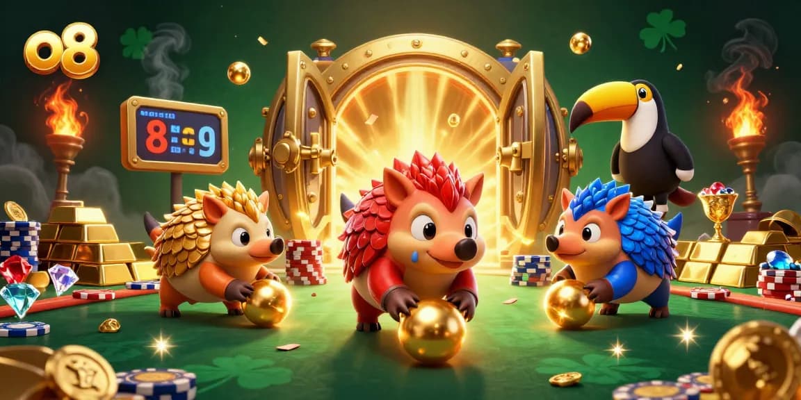 Engage in glowing casino fun with o8's vibrant pangolin rivals and dazzling treasures.