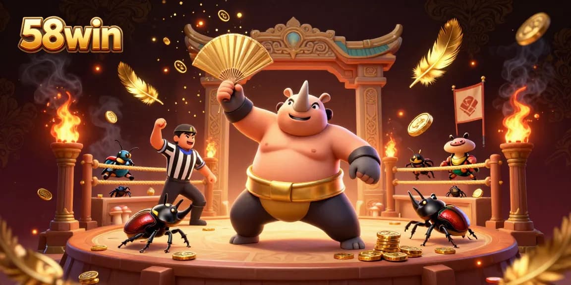 Experience thrilling games at 58win with vibrant action, glowing coins, and stunning visuals in a dynamic scene.