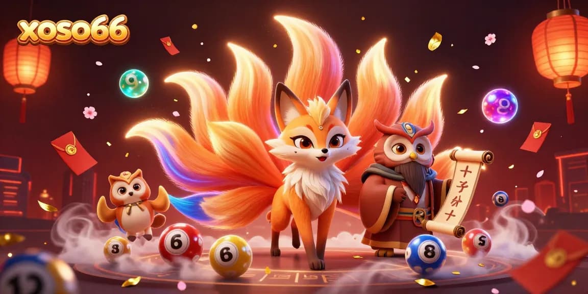 xoso66 enhances lottery and gaming excitement with vivid digital art featuring vibrant characters and dynamic elements.