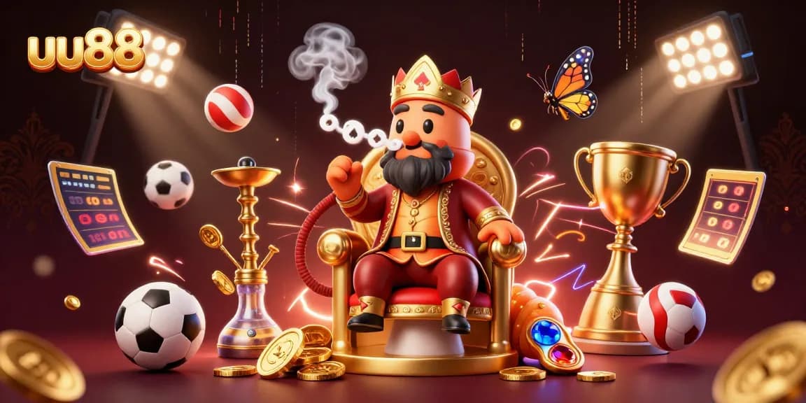 Experience thrilling gaming at uu88 with captivating casino-themed artwork of a hookah-master.