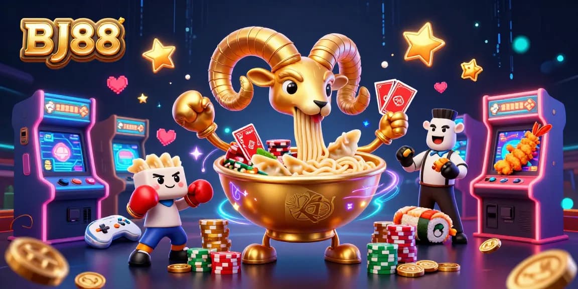 BJ88 animated characters engaged in gambling action with vibrant casino elements.