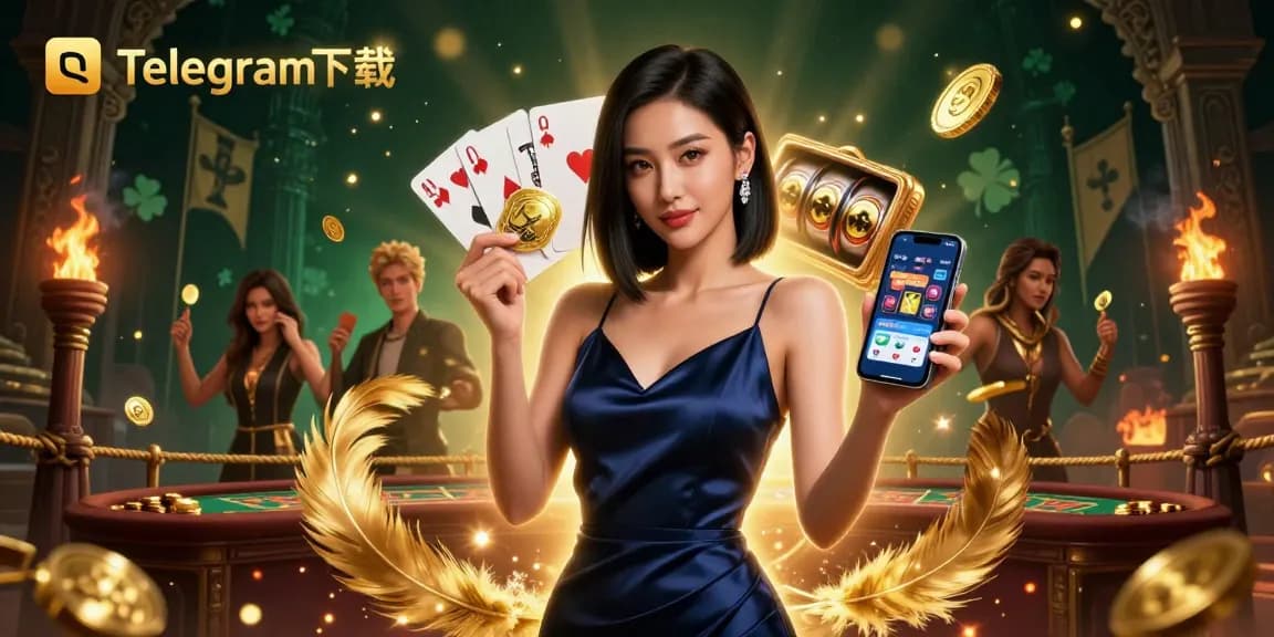 参与Telegram下载的游戏乐趣，展示赌场应用的一位迷人亚洲女性。