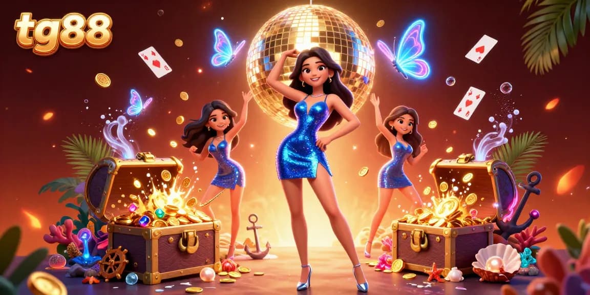 Engage with tg88's vibrant casino experience, featuring dynamic visuals and golden treasures.