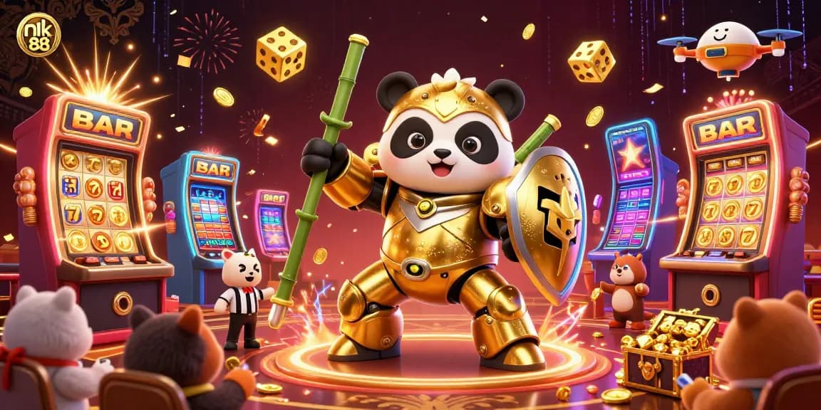 Engage with exciting nk 88 casino games featuring dynamic slots and vibrant gameplay in an animated scene.