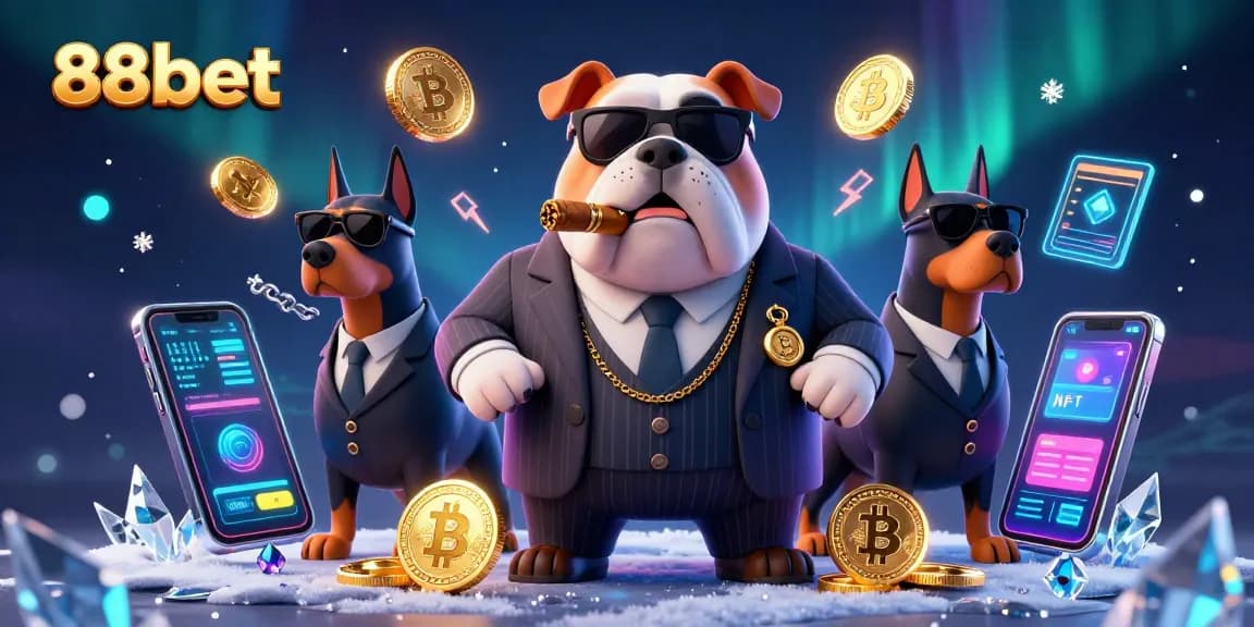 Engage with 88bet's thrilling crypto casino experience featuring dynamic 3D characters and vibrant digital elements.