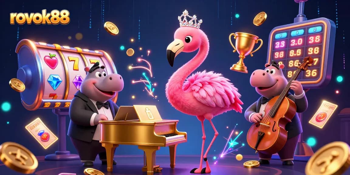 Experience vibrant excitement with rokok88 - a lively casino scene full of captivating characters.