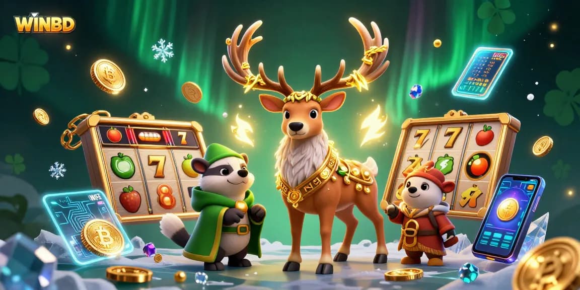 Experience thrilling wins at WINBD with exciting slot games and vibrant animations in a magical setting.