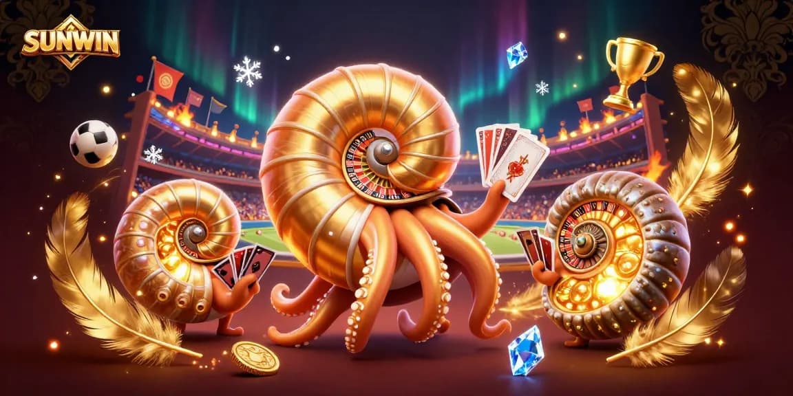 SUNWIN offers dynamic sports betting excitement with an ancient nautilus roulette wheel and glowing ammonites.