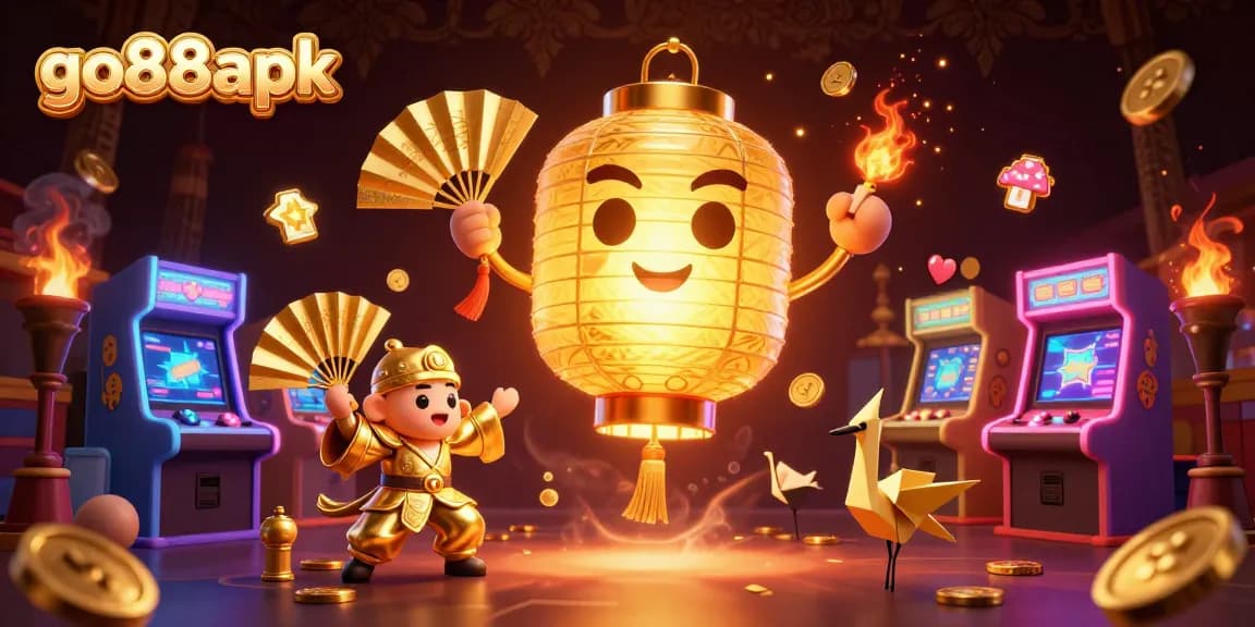 Experience exhilarating gameplay with go88apk at a vibrant online casino showcasing golden lantern spirits.