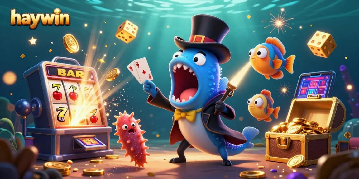 Engage in thrilling gameplay at haywin with captivating characters and casino symbols in a dynamic magical scene.