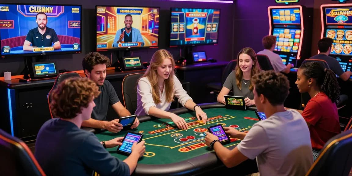 Exciting gaming atmosphere at Hello88 with diverse players enjoying live casino games