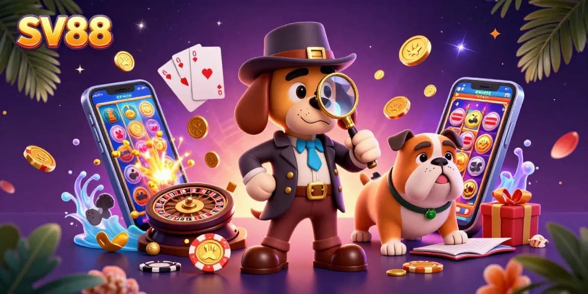 SV88 reveals clues of wealth and excitement in a vibrant casino scene featuring smart gaming elements.