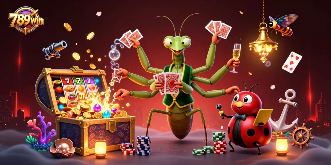 Experience thrilling wins with 789win at a vibrant 3D casino scene showcasing exciting games.