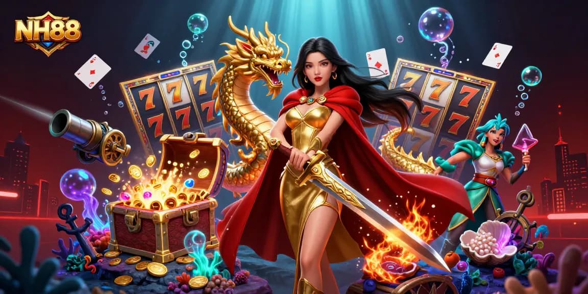 Experience thrilling adventures at NH88 casino with mesmerizing visuals of gaming action and dynamic characters.