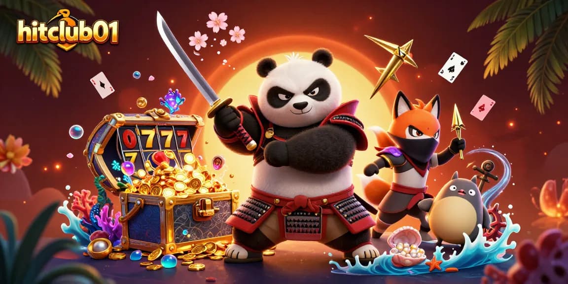 Engage with hitclub01 through an exciting online gaming adventure featuring vibrant casino illustrations and dynamic characters.