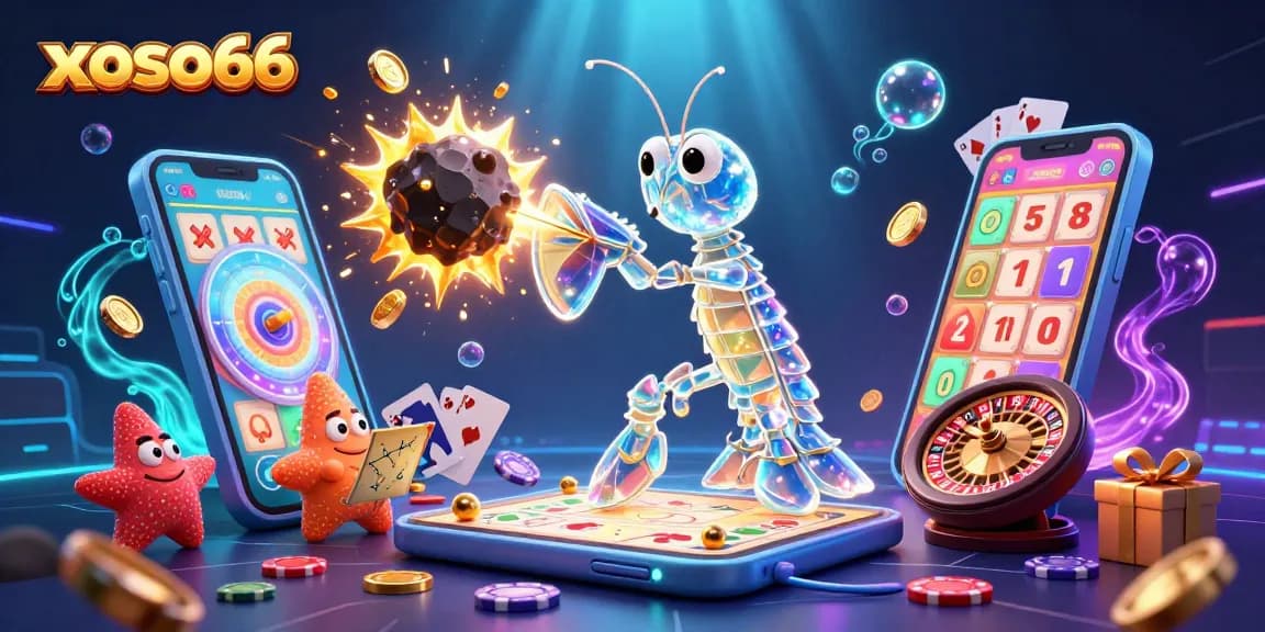 Engage with xoso66 as a vibrant mantis shrimp and starfish navigate a wealth of lottery winnings.