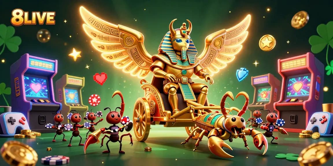 Engage with thrilling gameplay at 8LIVE, featuring a vibrant casino adventure filled with luxurious characters and colorful gaming elements.