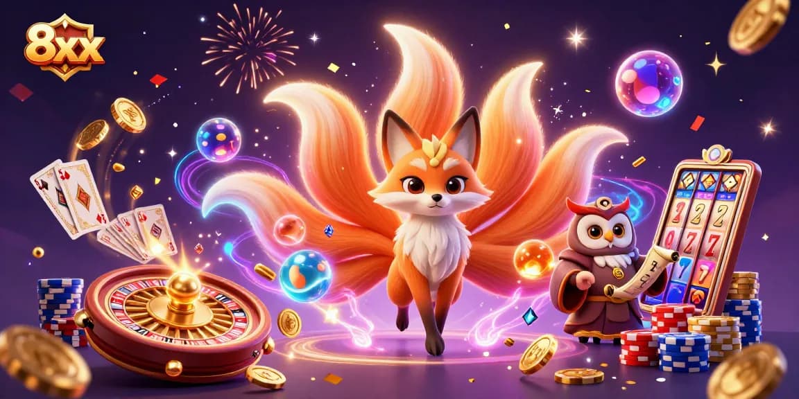Enhance your gaming with 8xx’s vibrant casino spirit featuring coins and cards.