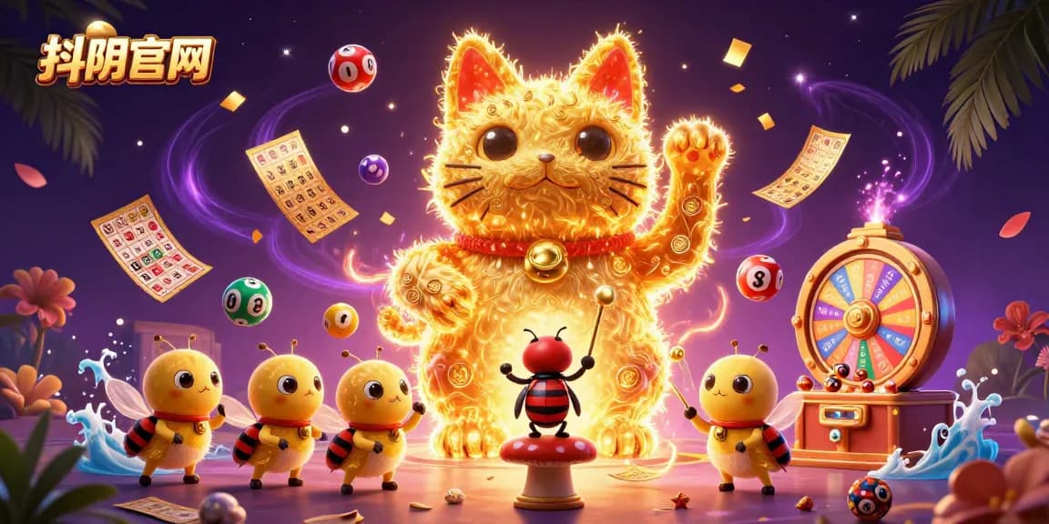 Engage with 抖阴官网's vibrant gaming experience featuring a lucky cat and dynamic lottery elements.