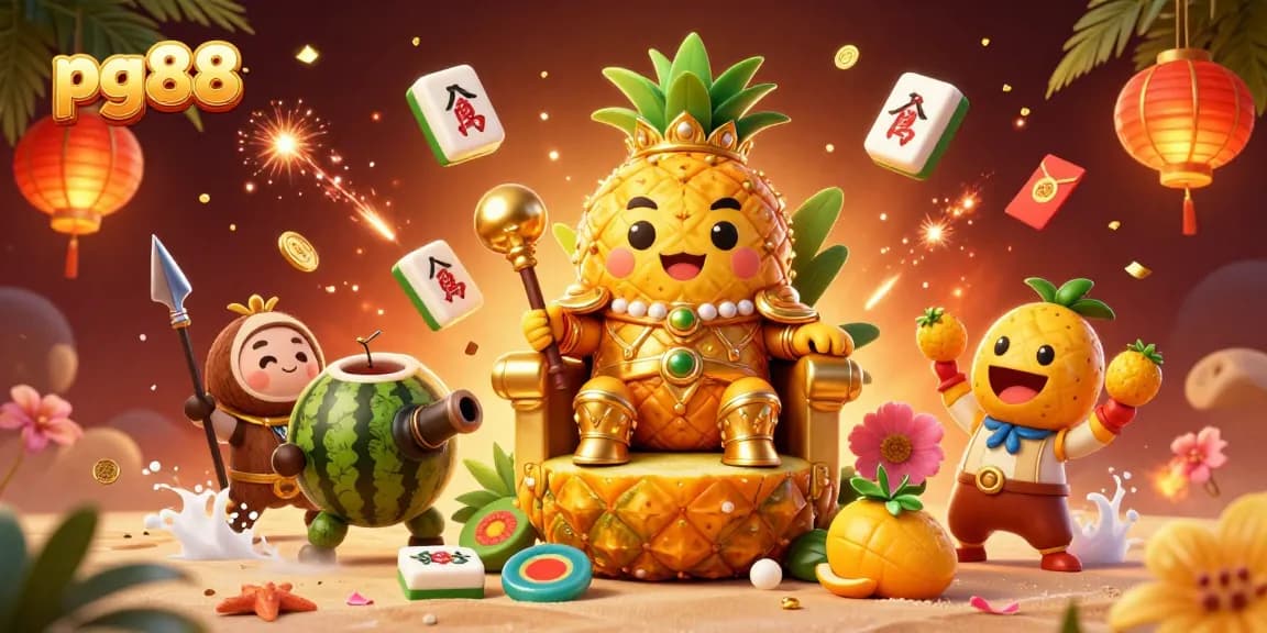 Engage with PG88 through vibrant casino fun with characters in a lively beach setting.
